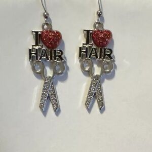I Heart ❤️ Hair Rhinestone Earrings